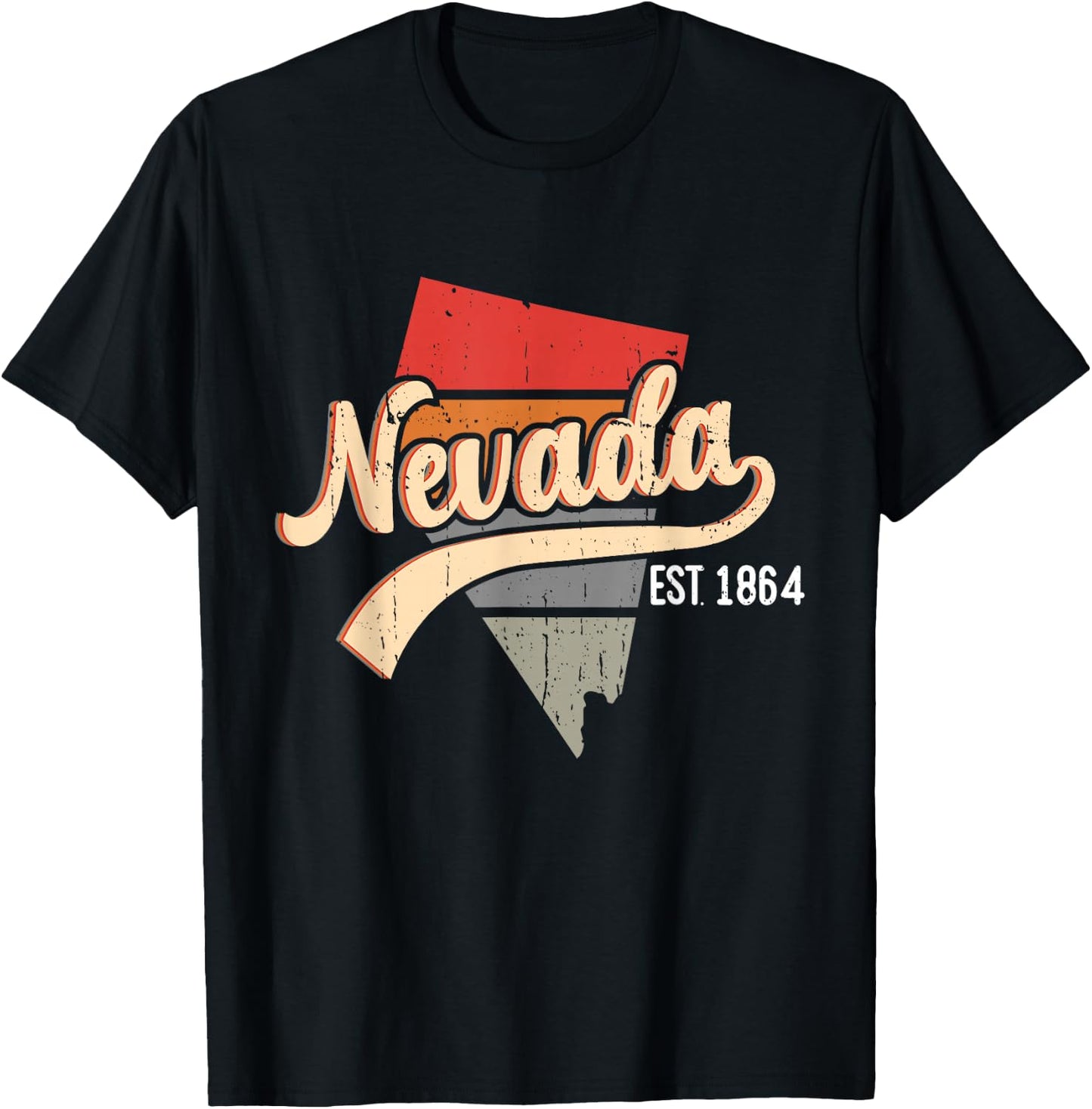Nevada Home State NV Sunburst Vintage Retro Design T-Shirt - T-Shirt | Black