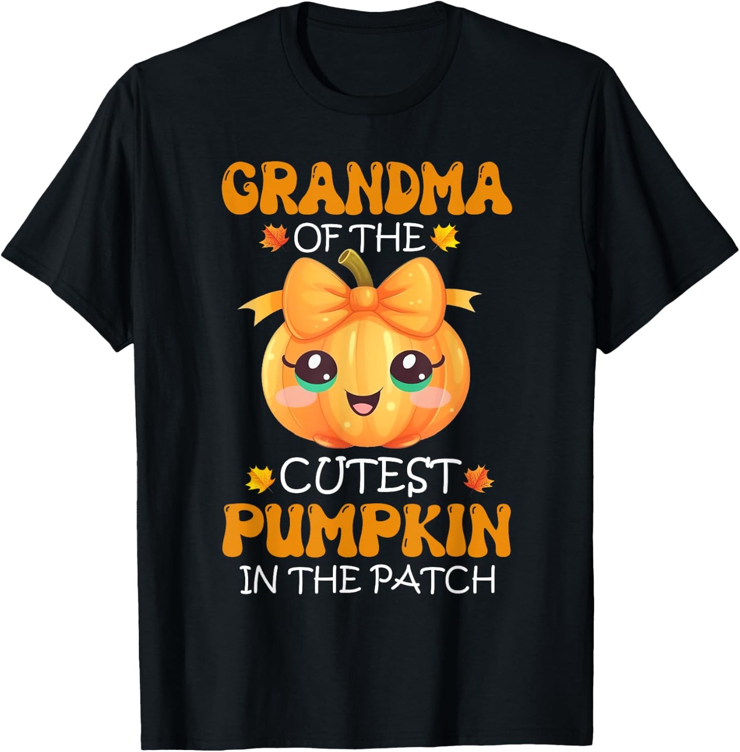 Grandma Of The Cutest Pumpkin In The Patch Halloween T-Shirt - T-Shirt | Black