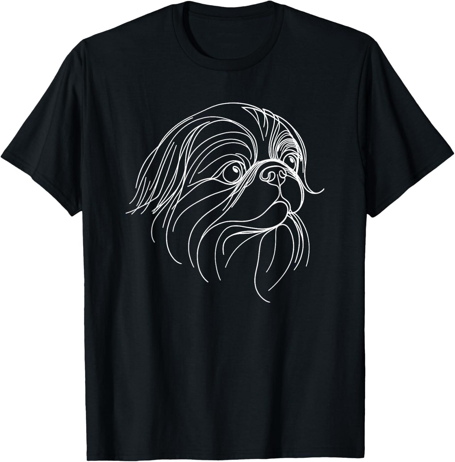 Line Art Pekingese Pekingeses T-Shirt - T-Shirt | Black