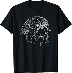 Line Art Pekingese Pekingeses T-Shirt - T-Shirt | Black