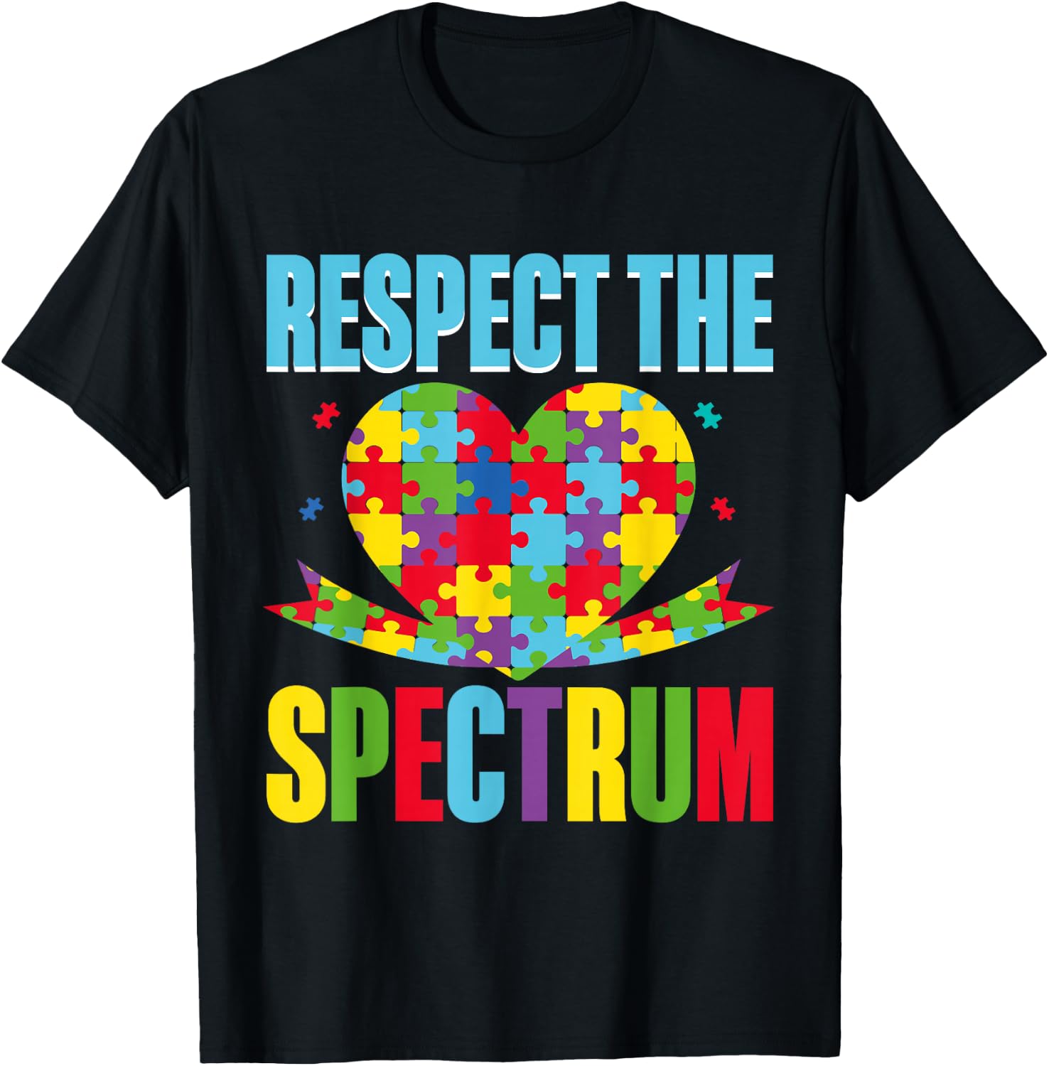 Respect the Spectrum Autism T-Shirt - T-Shirt | Black