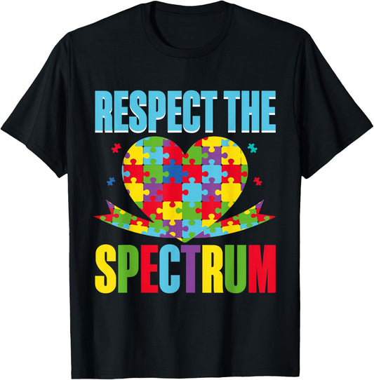 Respect the Spectrum Autism T-Shirt - T-Shirt | Black