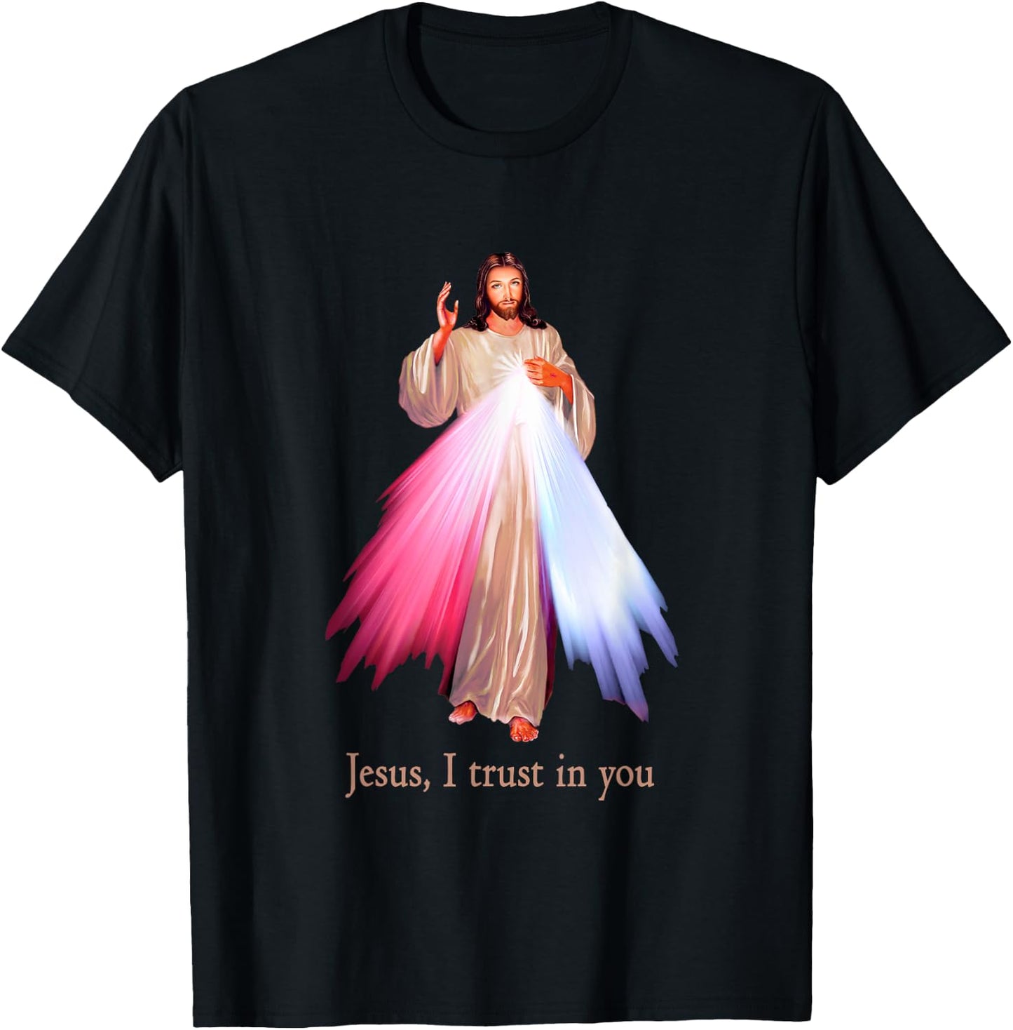 Divine Mercy Jesus I trust in You FRONT AND BACK T-Shirt - T-Shirt | Black