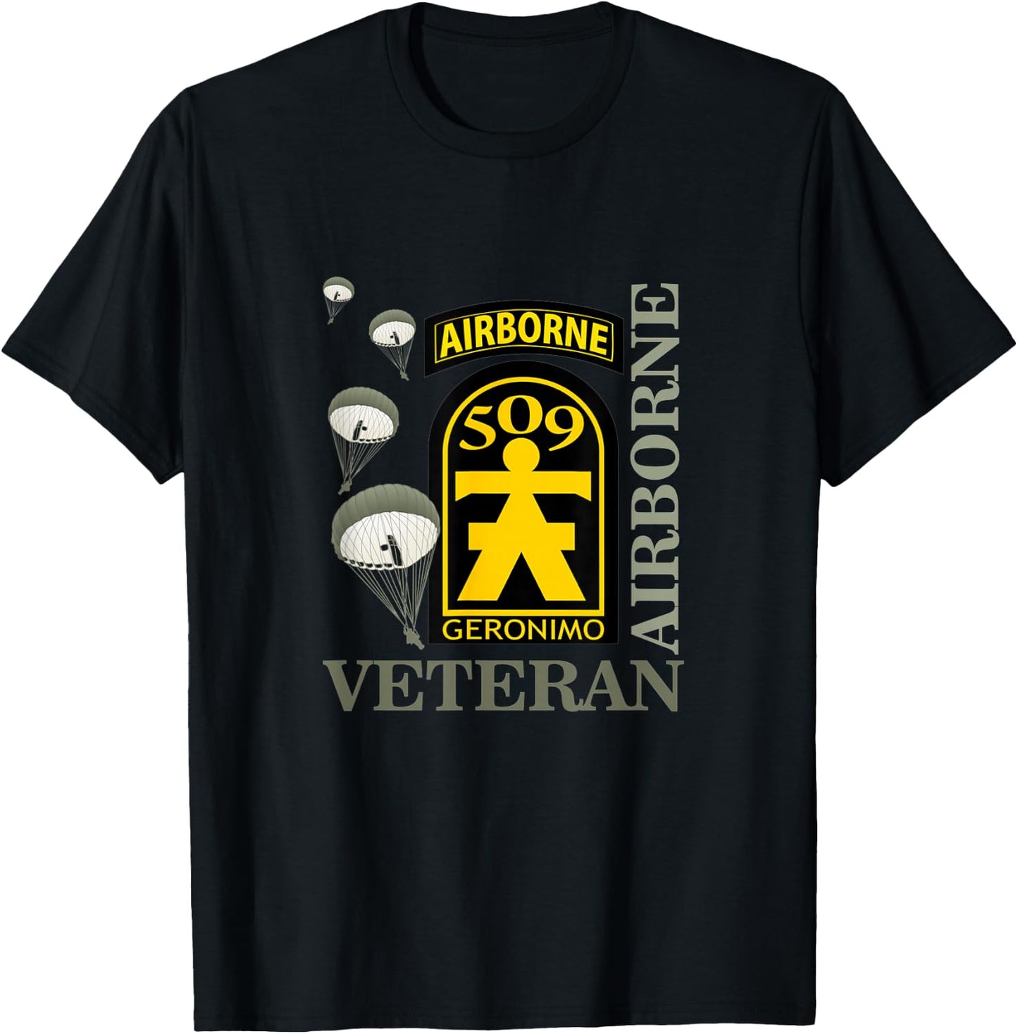 509th Parachute Infantry Regiment Airborne Veteran Christmas T-Shirt - T-Shirt | Black