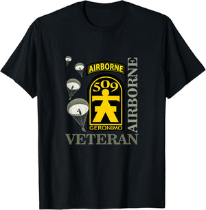 509th Parachute Infantry Regiment Airborne Veteran Christmas T-Shirt - T-Shirt | Black