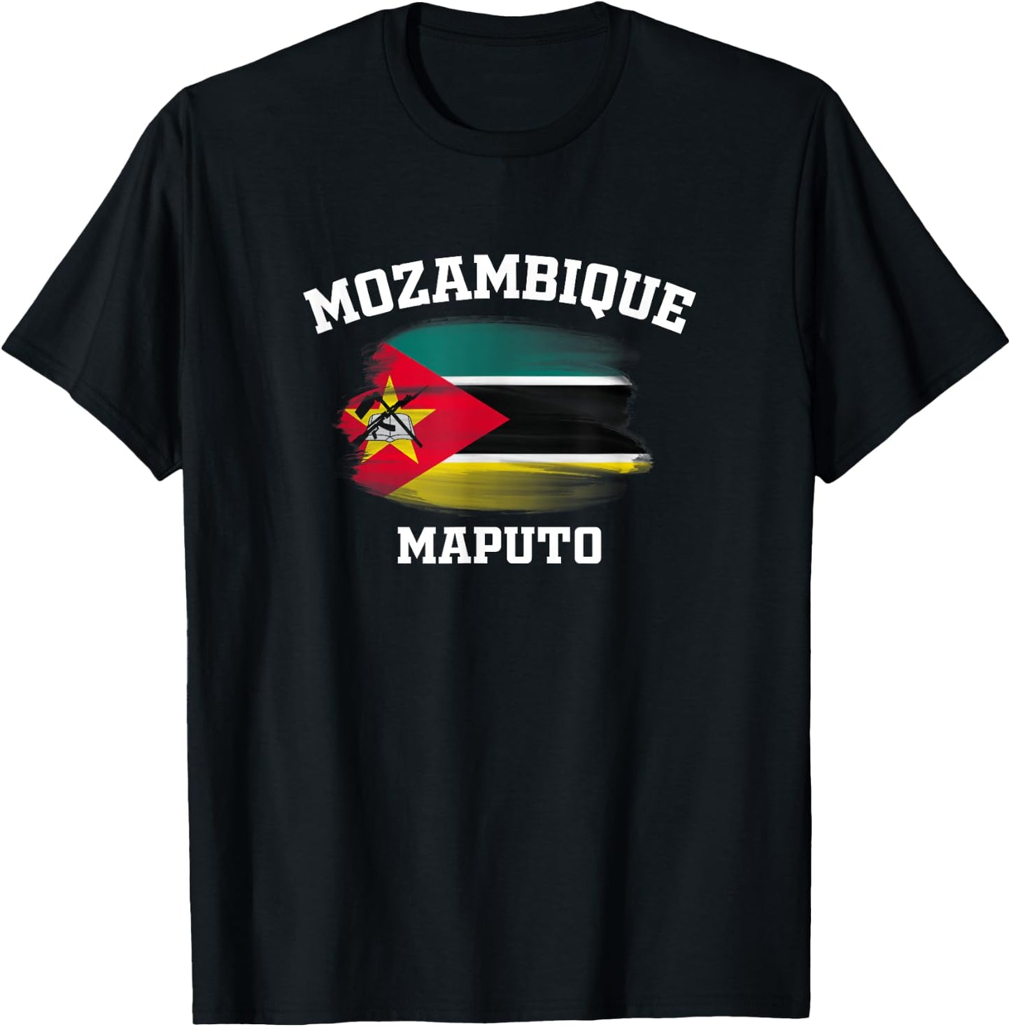 Mozambique Flag Maputo Vacation Souvenirs Africa Gifts T-Shirt - T-Shirt | Black
