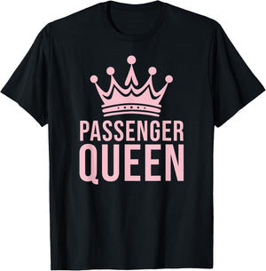 Passenger Queen Road Trip Meme Funny Cute Pastel Pink T-Shirt - T-Shirt | Black