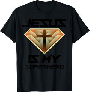 Jesus Is My Superhero | Cute Powerful Christian Gift T-Shirt - T-Shirt | Black