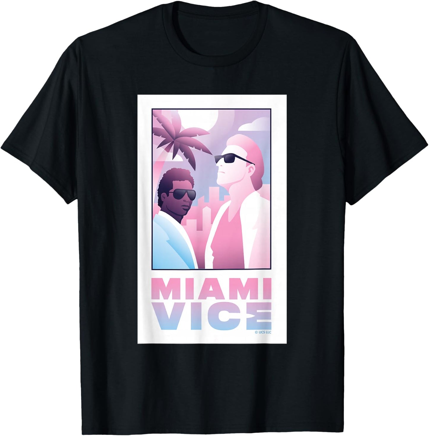 Miami Vice Retro Vibes 80s Pastel Style T-Shirt - T-Shirt | Black