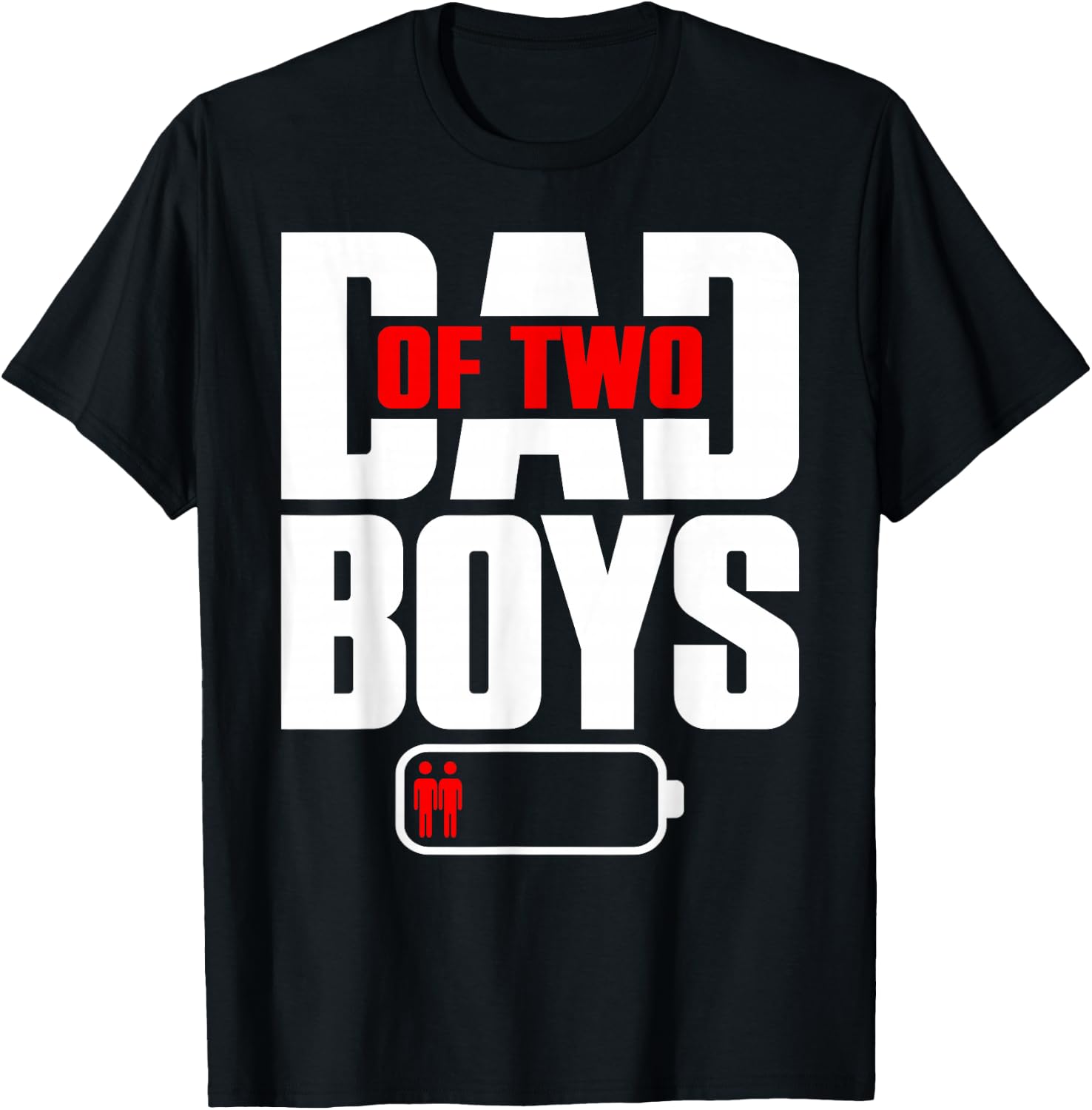 Funny Dad of 2 Boys Two Sons Happy Father's Day T-Shirt - T-Shirt | Black