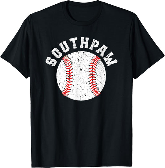 Southpaw Lefty Baseball Left Handed Pitcher T-Shirt - T-Shirt | Black