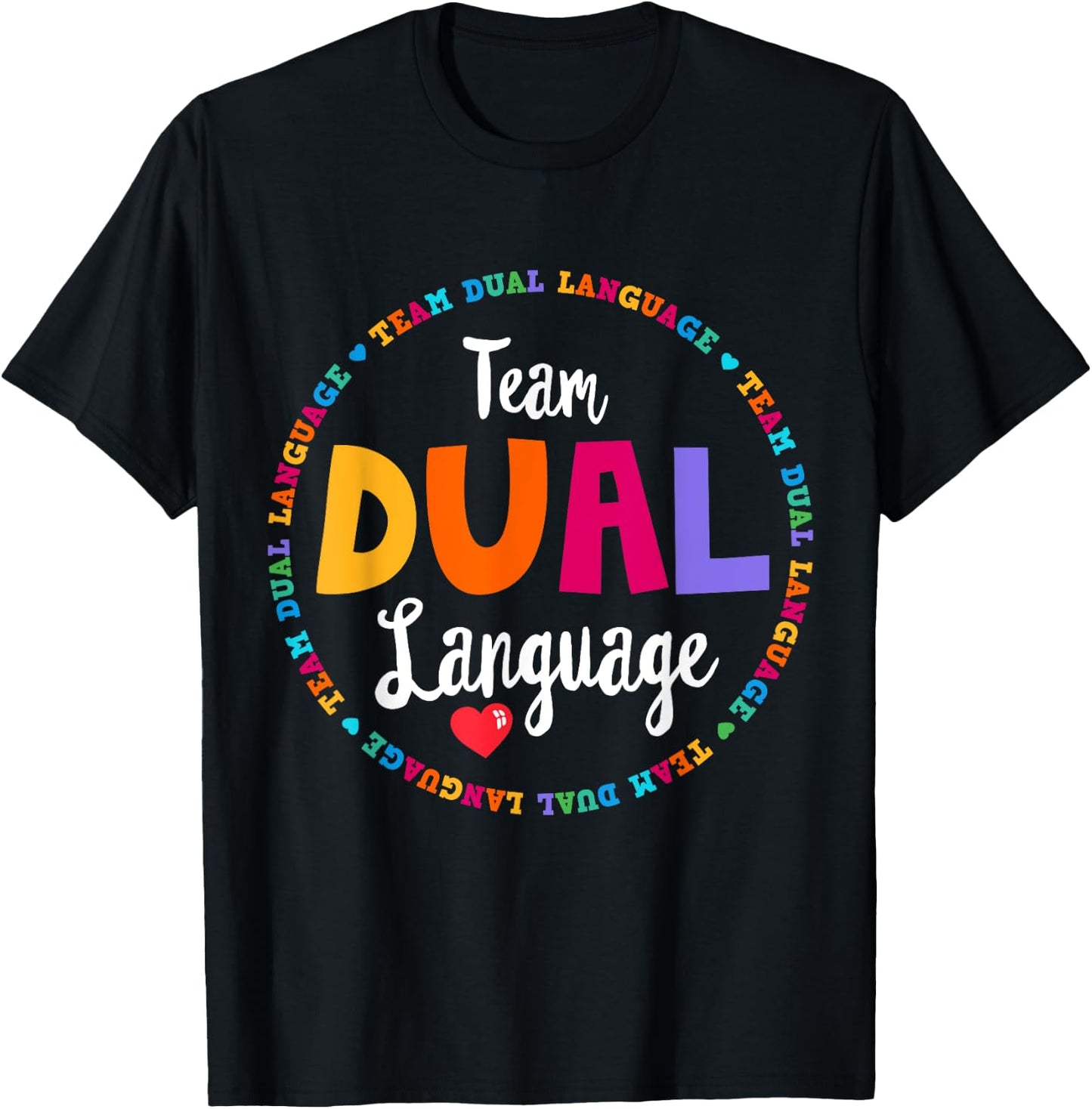 Cute Back to School Squad Team Dual Language Teachers Women Girls Kids T-Shirt - T-Shirt | Black