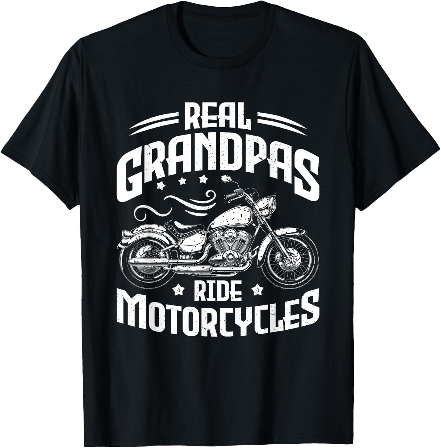 Real Grandpas Ride Motorcycles Funny Motorcycle Lover Biker T-Shirt - T-Shirt | Black