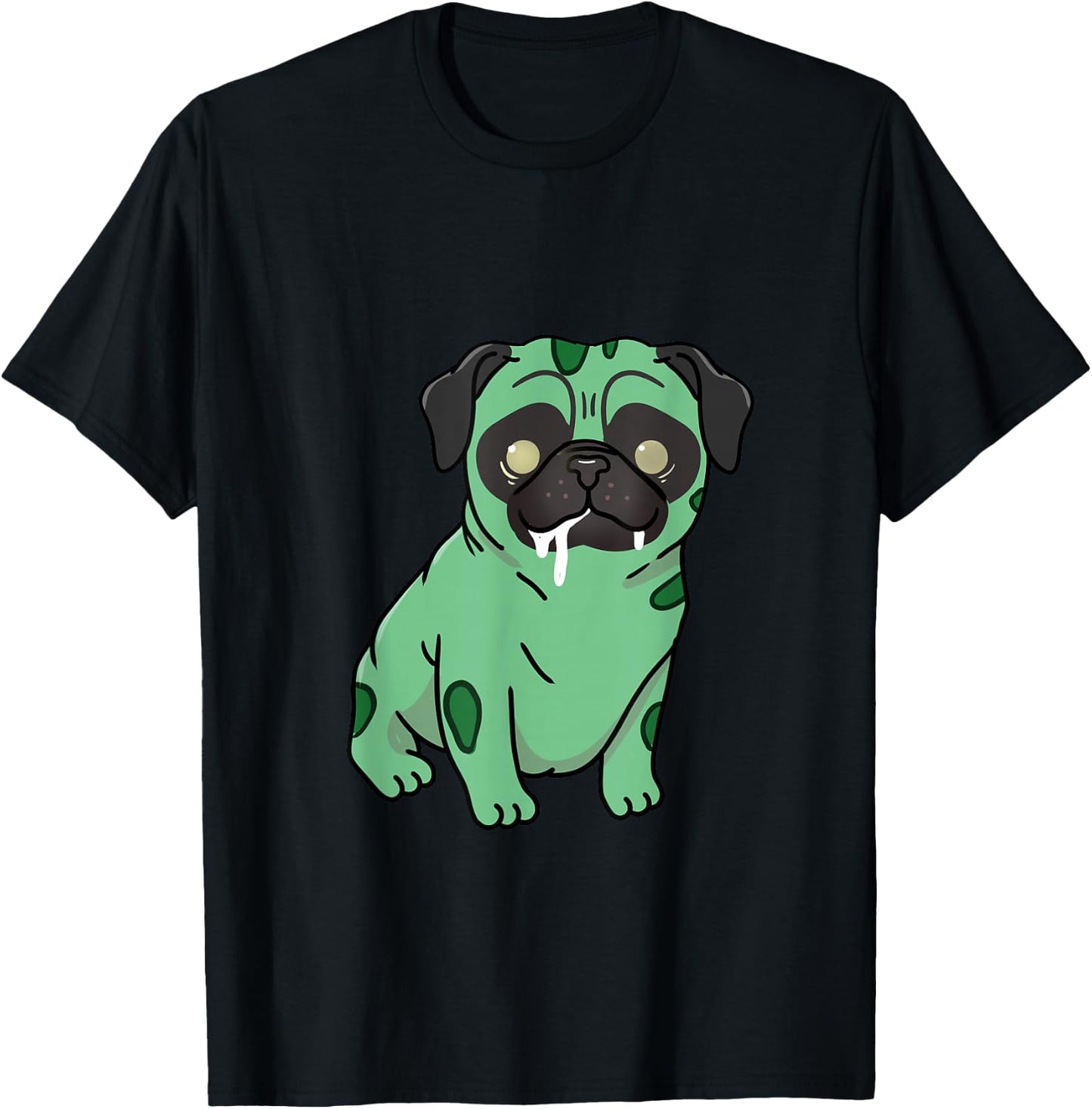 Zombie Pug Halloween T-Shirt - T-Shirt | Black