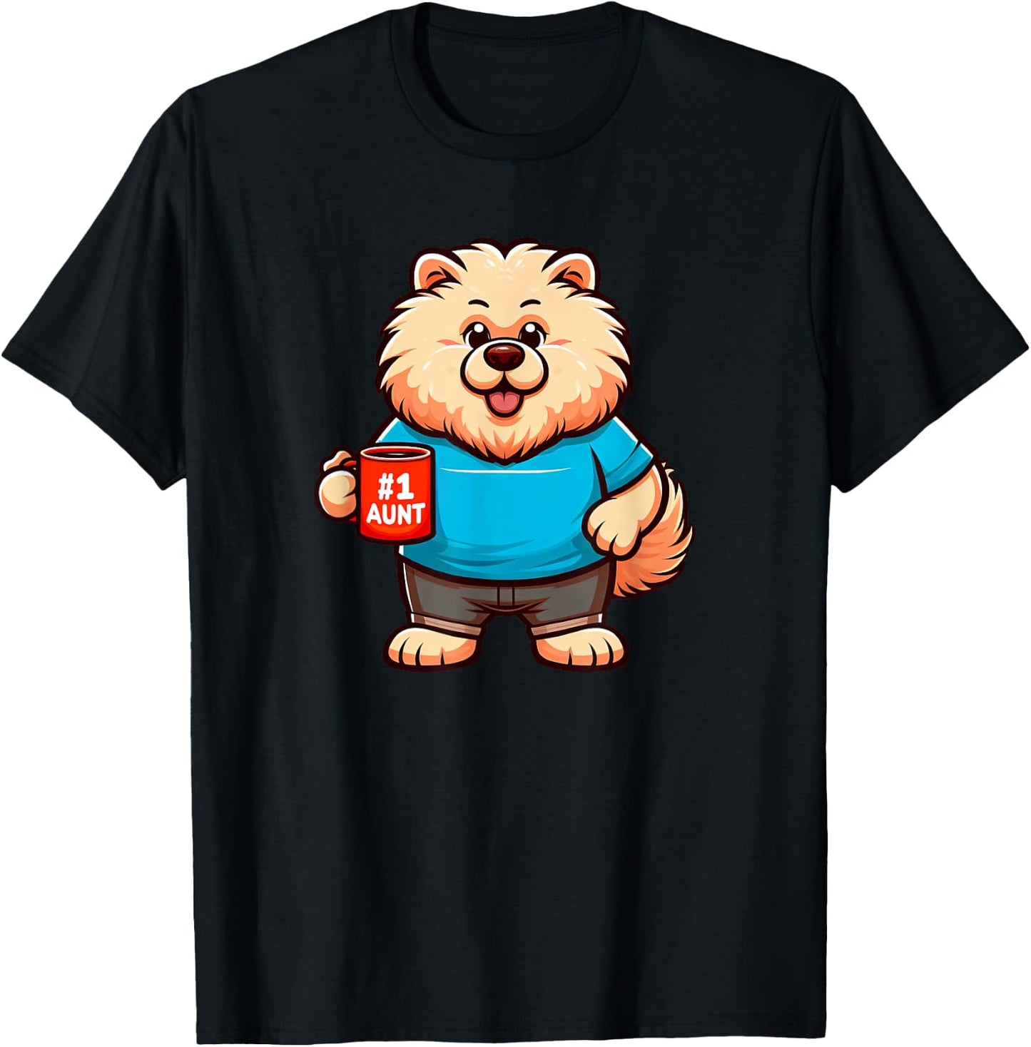 Chow Chow Aunt Dog Funny Family T-Shirt - T-Shirt | Black