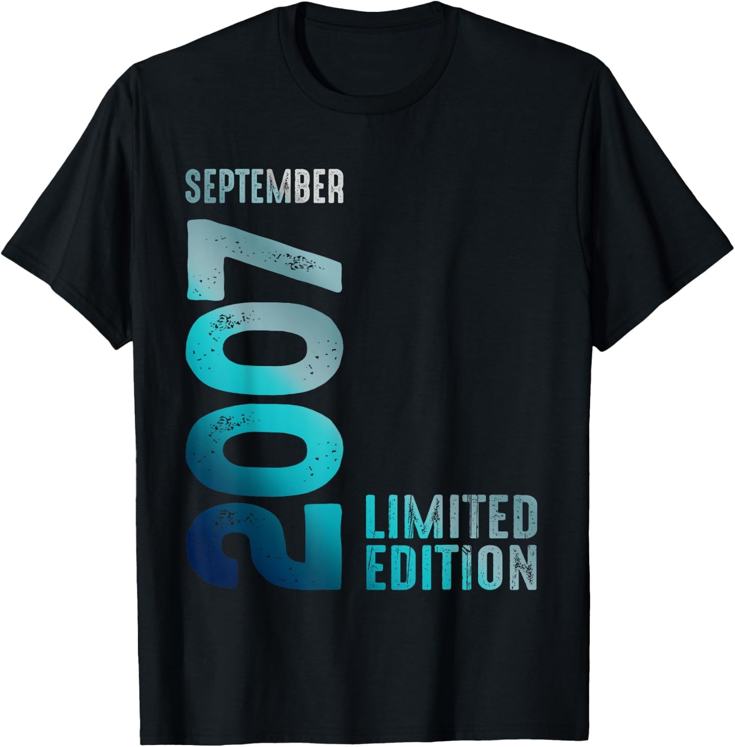 September 2007 Year 2007 Birthday Limited Edition T-Shirt - T-Shirt | Black