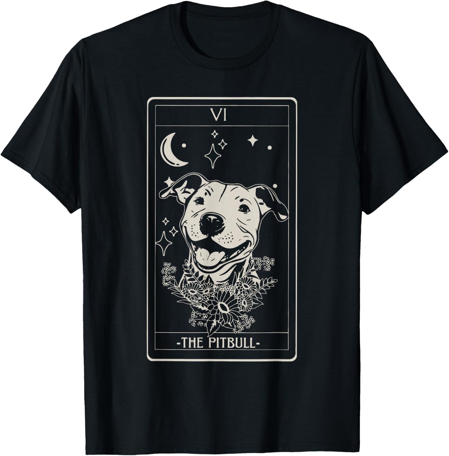 Pitbull Tarot Card Pitbull Lover Pittie Dog Mom Women Men T-Shirt - T-Shirt | Black
