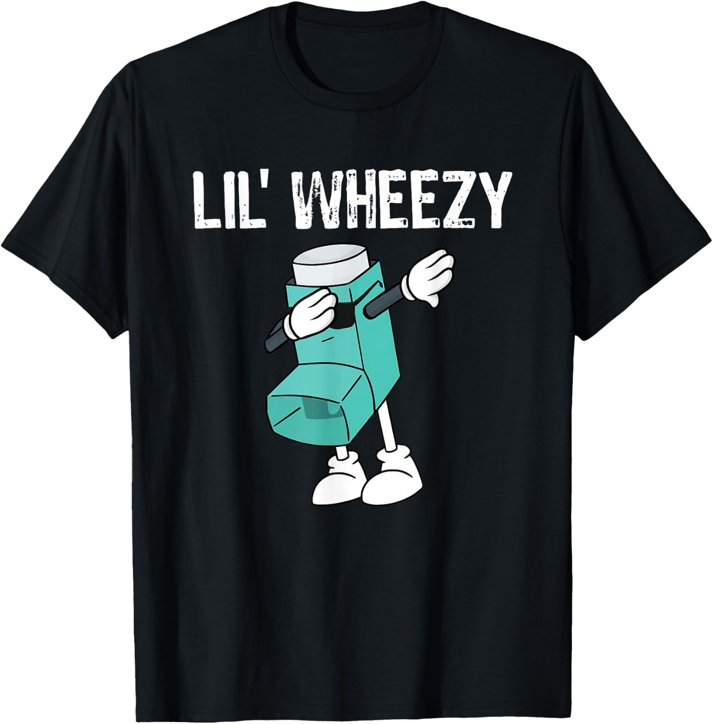 Lil Wheezy Asthma Awareness Dabbing Inhaler T-Shirt - T-Shirt | Black