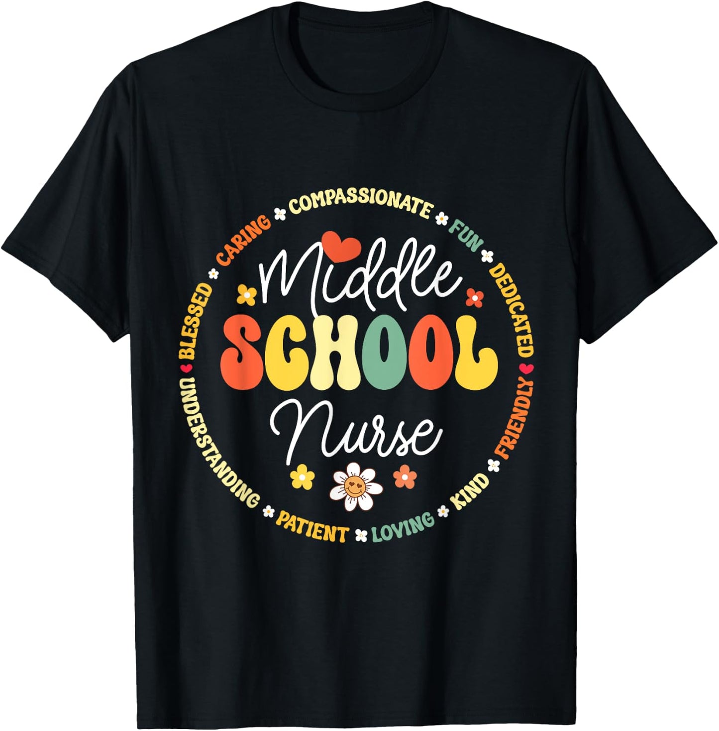 Middle School Nurse Back To School For Teacher Women Kids T-Shirt - T-Shirt | Black