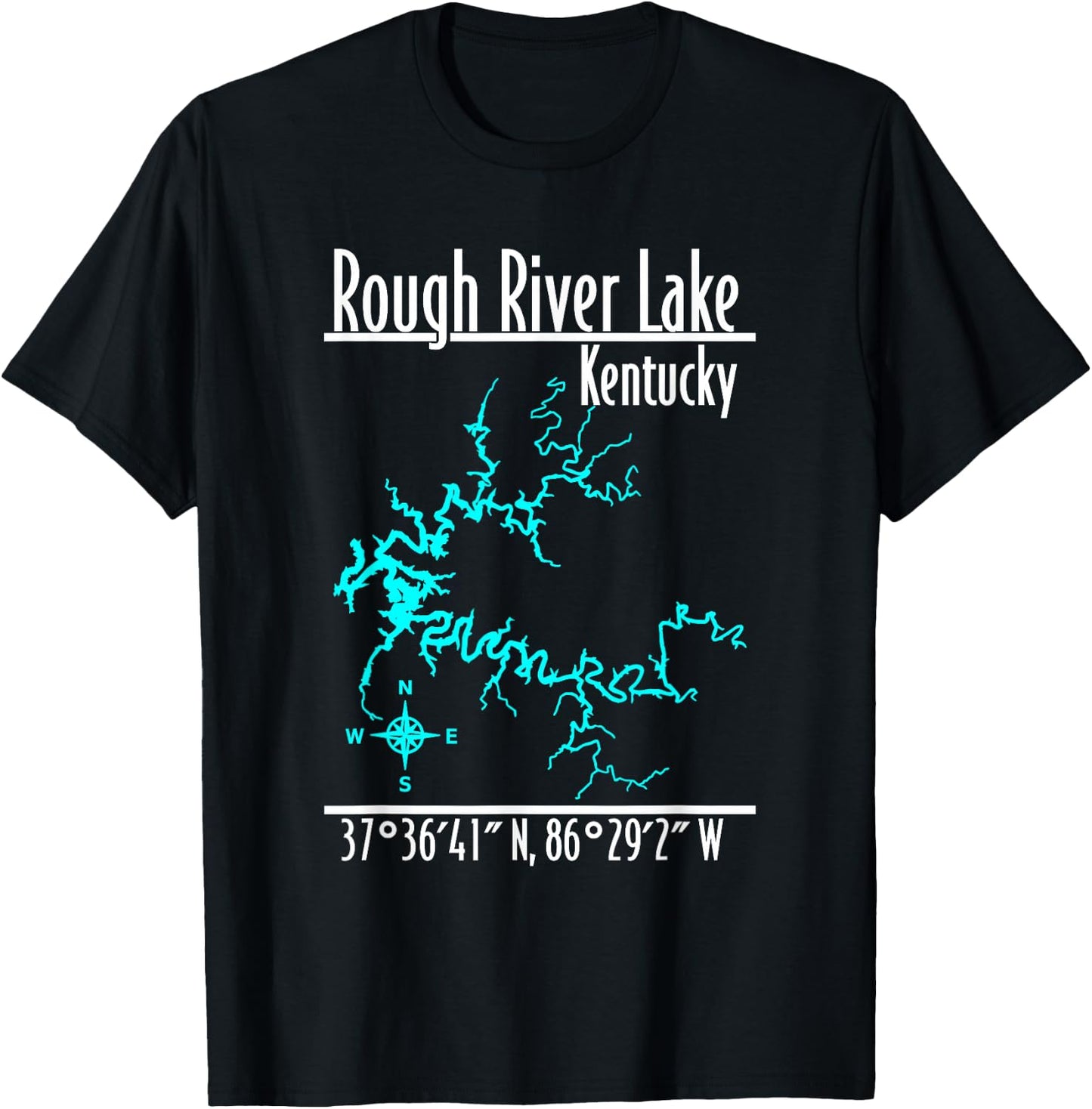 Modern Rough River Lake, Kentucky T-Shirt - T-Shirt | Black