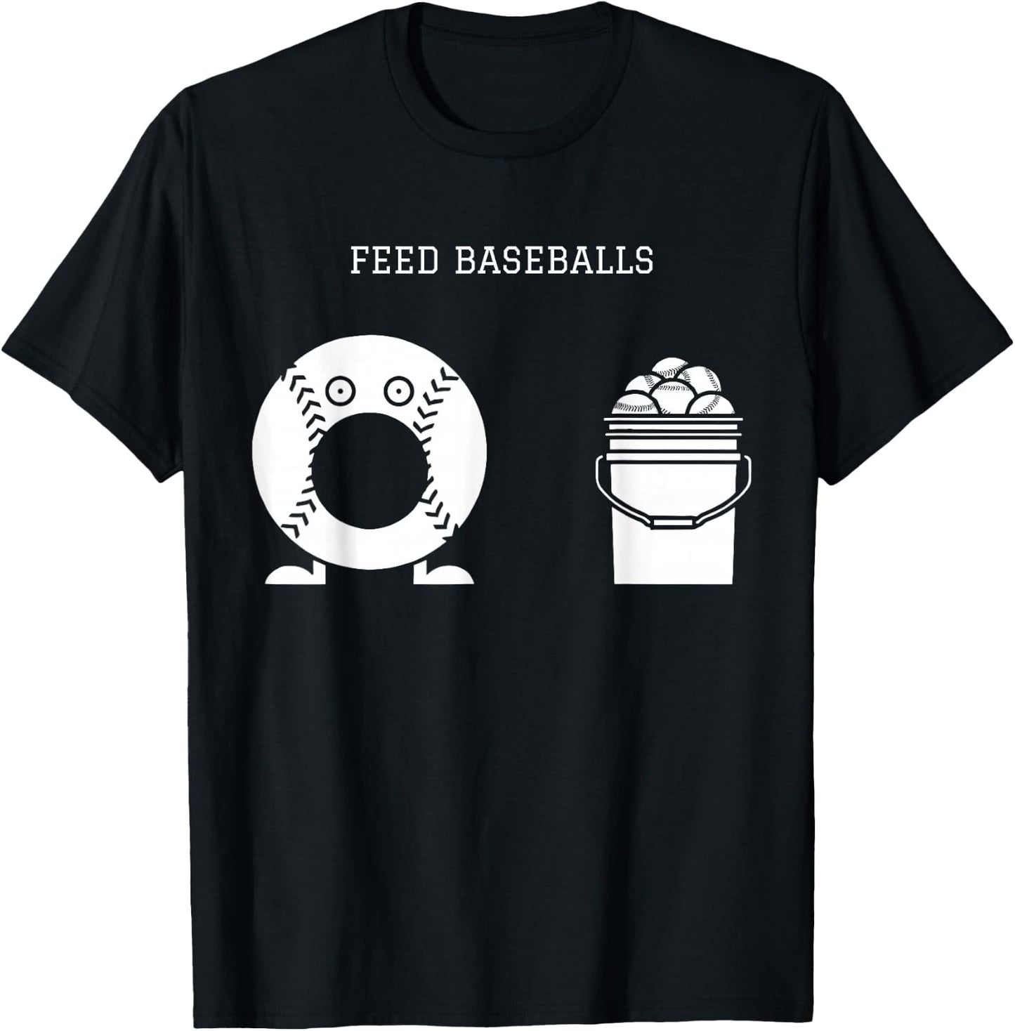 Feed Baseballs T-Shirt - T-Shirt | Black