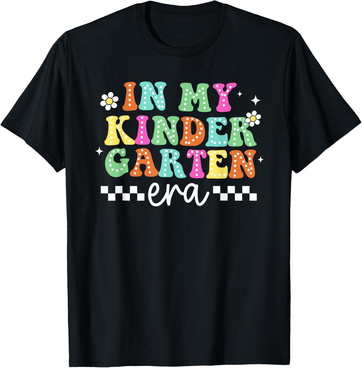 In My Kindergarten Era Groovy Kindergarten Back To School T-Shirt - T-Shirt | Black