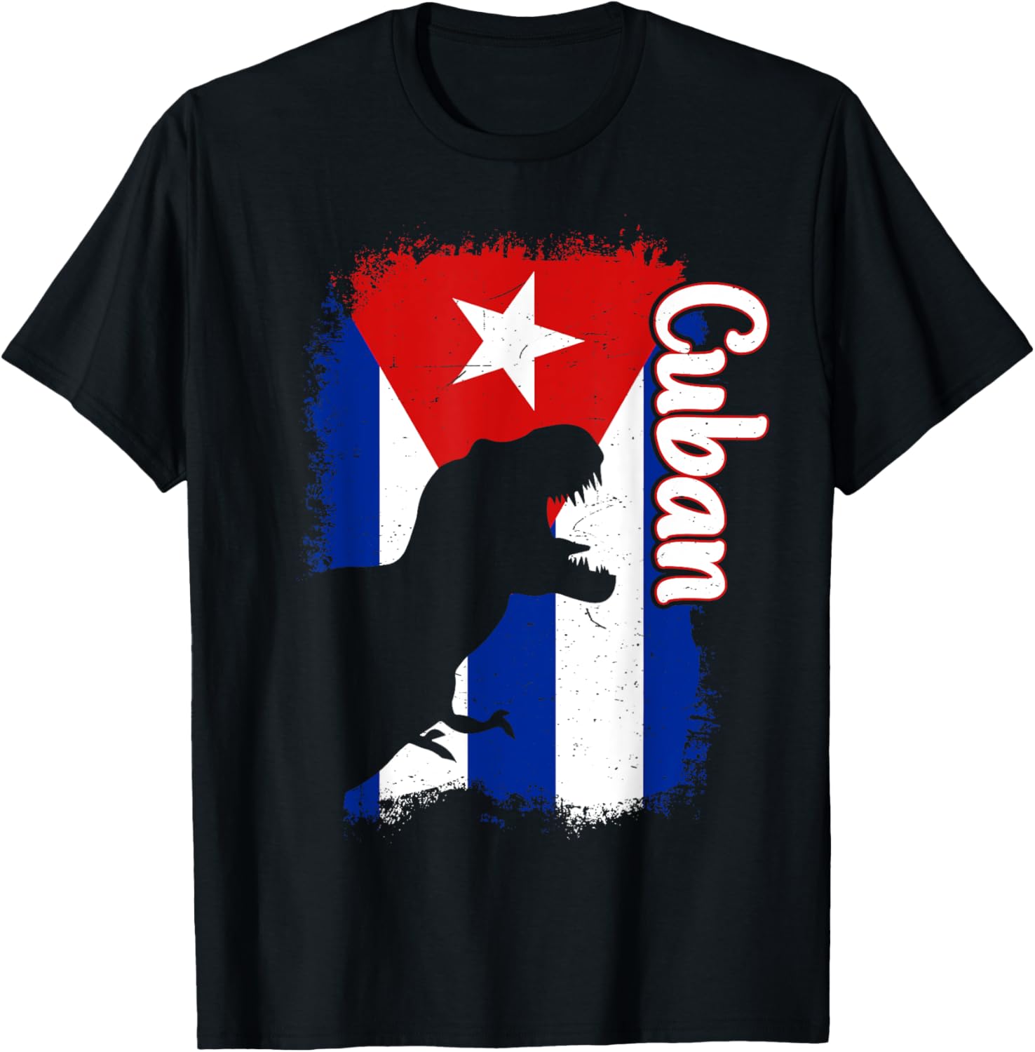 Boys Cubanita Cuba Flag Cuban Dino Kids Hispanic Heritage T-Shirt - T-Shirt | Black