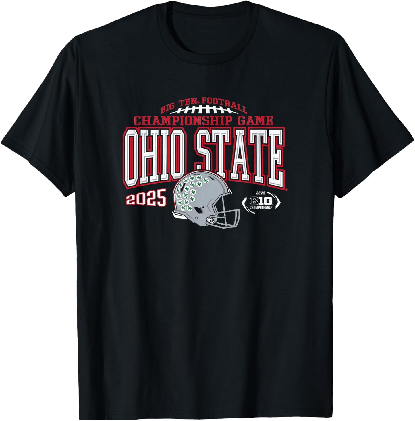 Ohio State Buckeyes Big Ten Championship 2025 Football Black T-Shirt - T-Shirt | Black