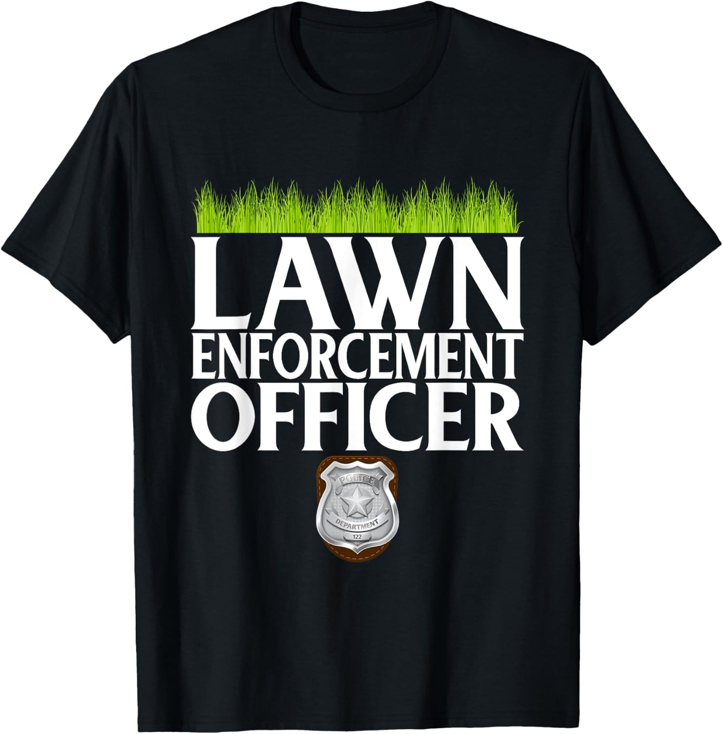 Funny Retro Vintage Lawn Mower Lawn Enforcement T-Shirt - T-Shirt | Black