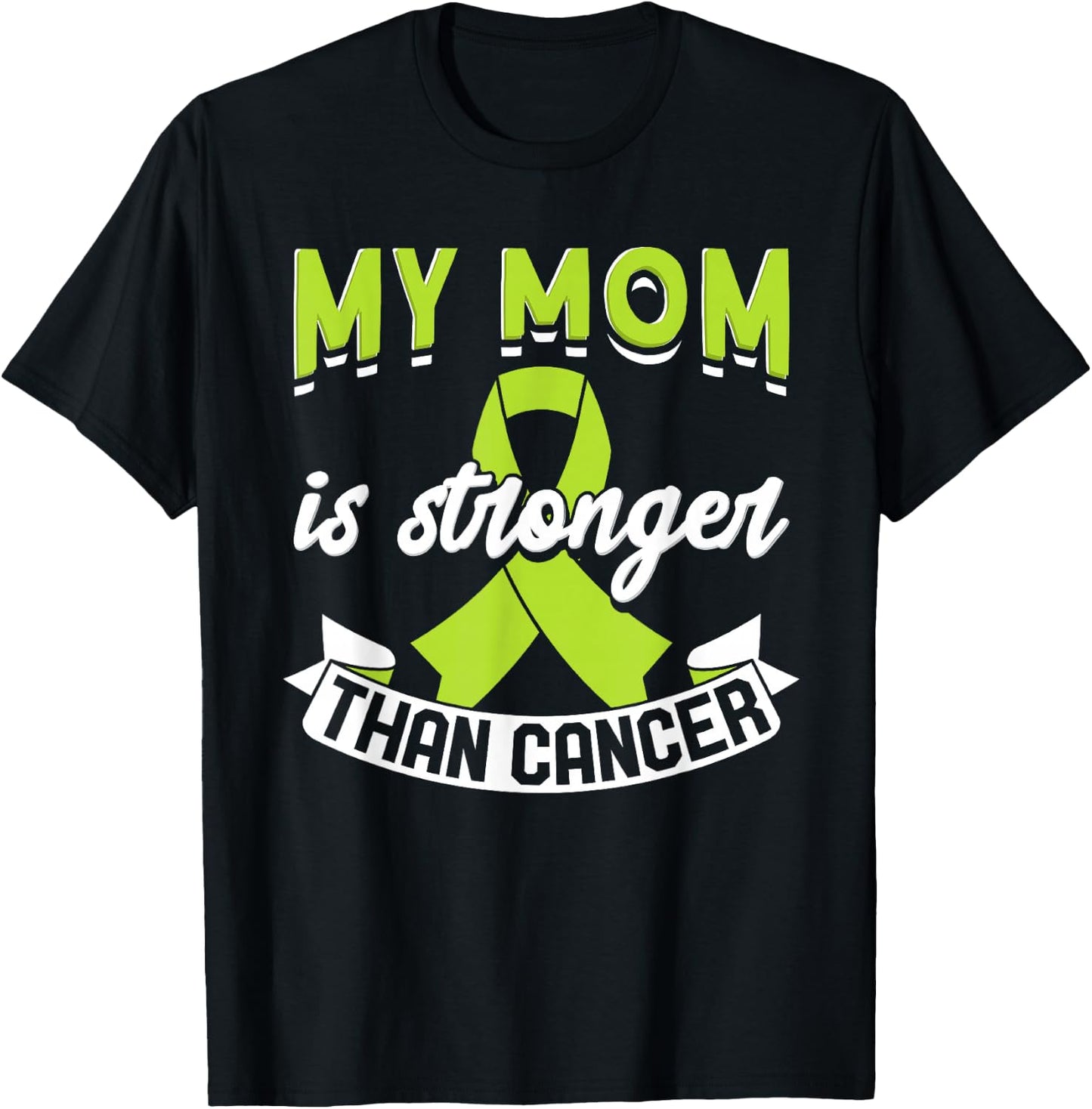 My Mom Is Stronger Than Cancer Lymphoma Awareness T-Shirt - T-Shirt | Black
