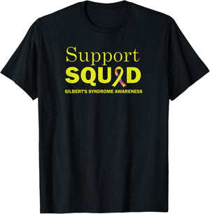 Gilbert's Syndrome Awareness Support Squad Awareness Ribbon T-Shirt - T-Shirt | Black