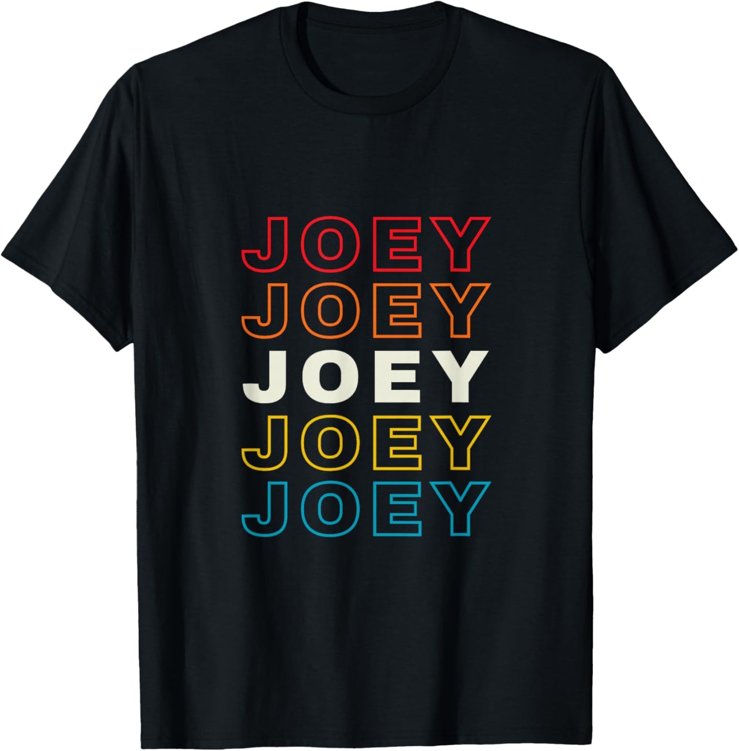 I Love Joey Personalized Retro Sunset First Name T-Shirt - T-Shirt | Black