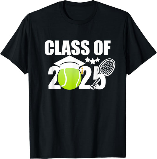 Class of 2025 Graduation Senior Tennis Player Gifts T-Shirt - T-Shirt | Black