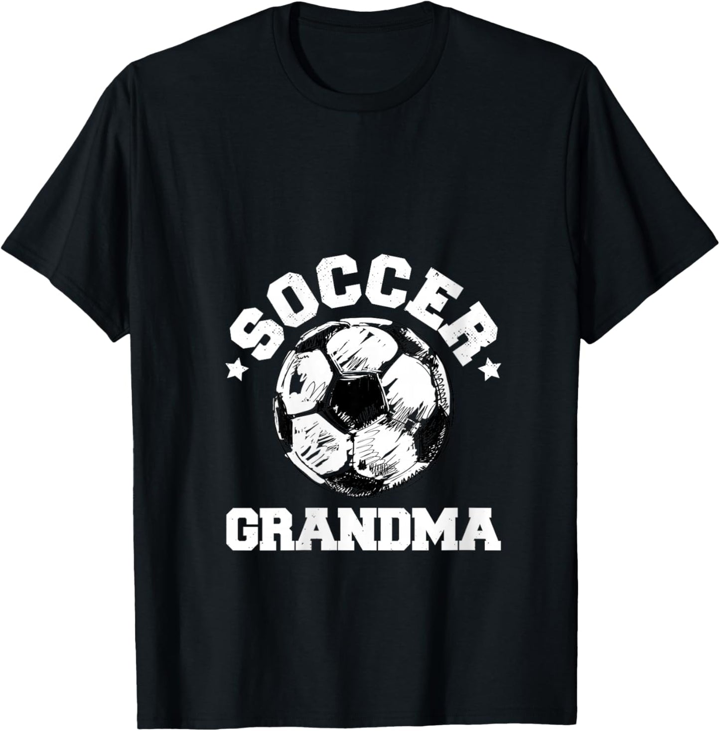 Soccer Grandma Soccer Ball Distressed Funny Soccer Grandma V-Neck T-Shirt - T-Shirt | Black
