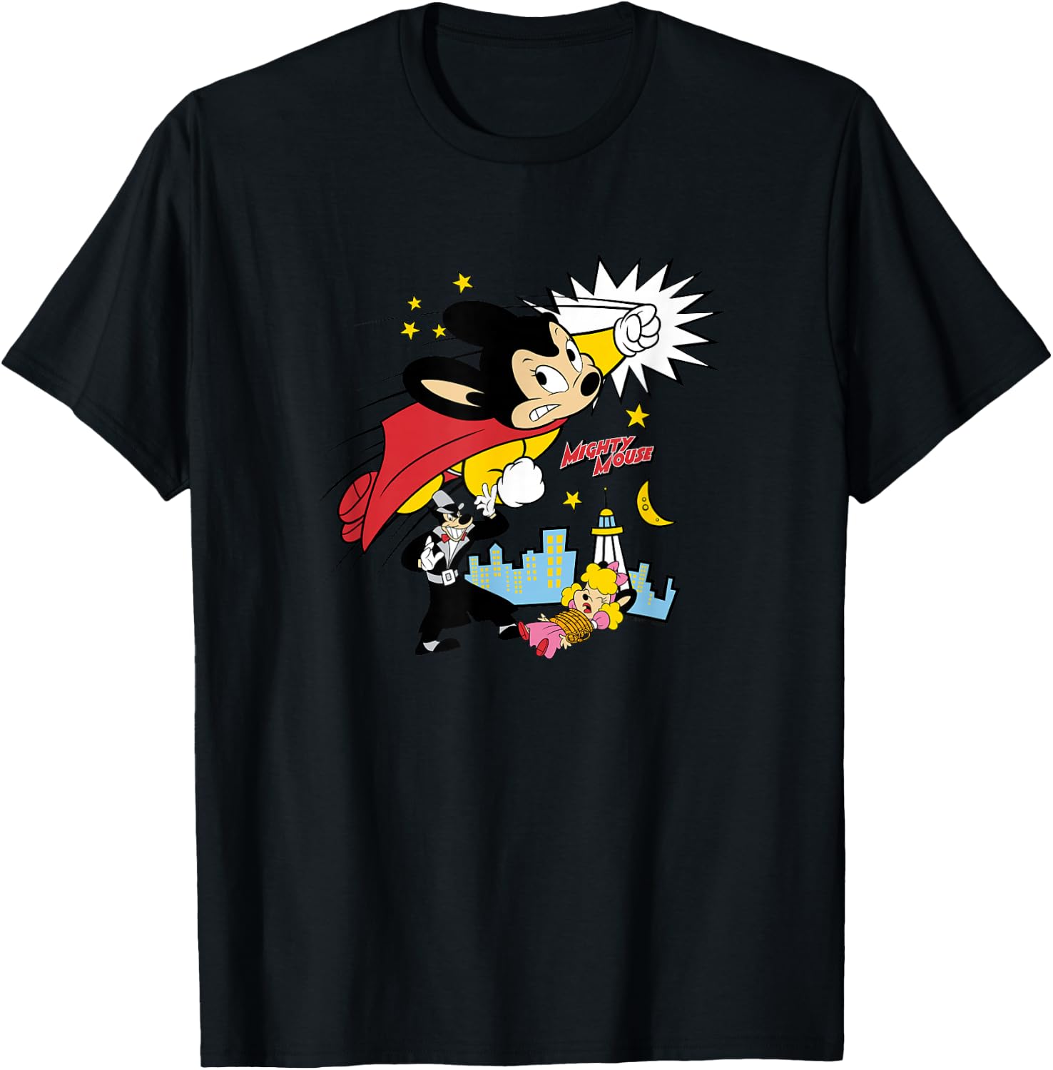 Mighty Mouse - Mighty Fight T-Shirt - T-Shirt | Black
