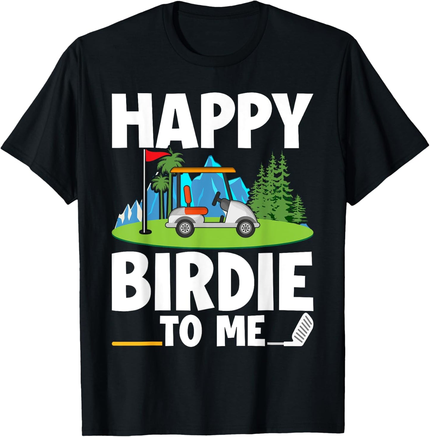 Funny Golf Birthday Happy Birdie Golfer Kids Boys Men T-Shirt - T-Shirt | Black