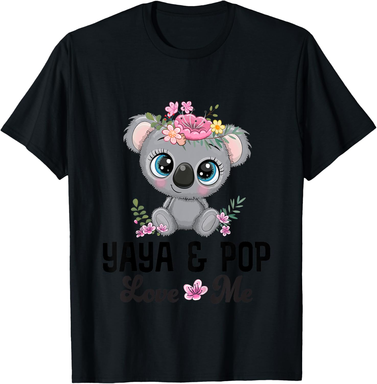 Kids Yaya And Pop Granddaughter Koala T-Shirt - T-Shirt | Black