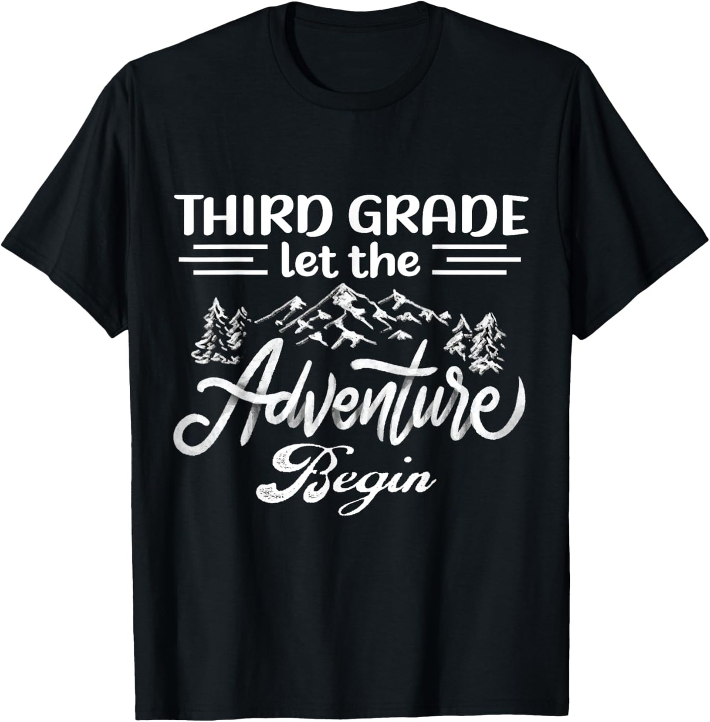 Third Grade Let The Adventure Begin Back To School Teacher Women Kids T-Shirt - T-Shirt | Black
