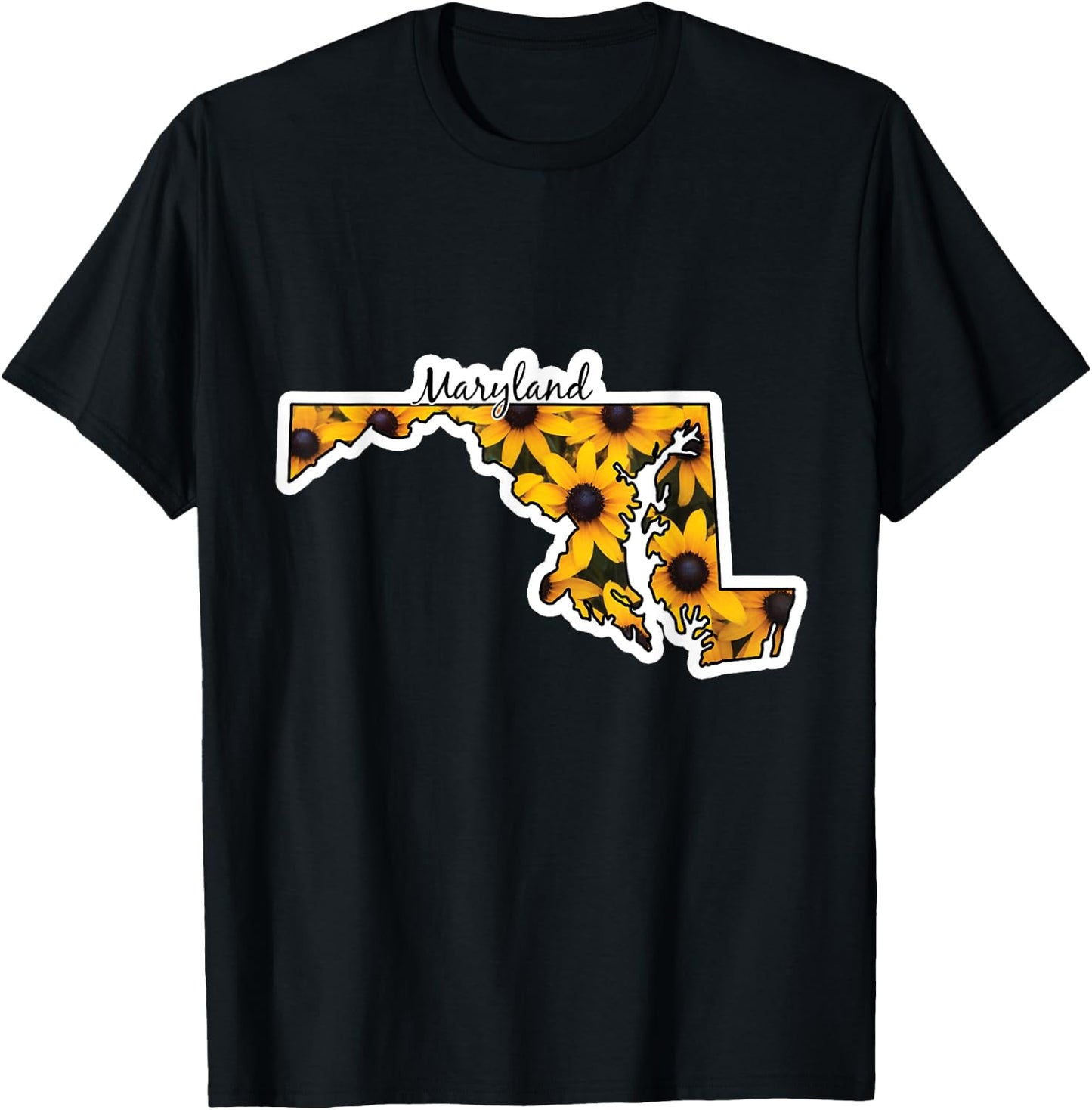 The Black Eyed Susan, Official Flower of Maryland T-Shirt - T-Shirt | Black