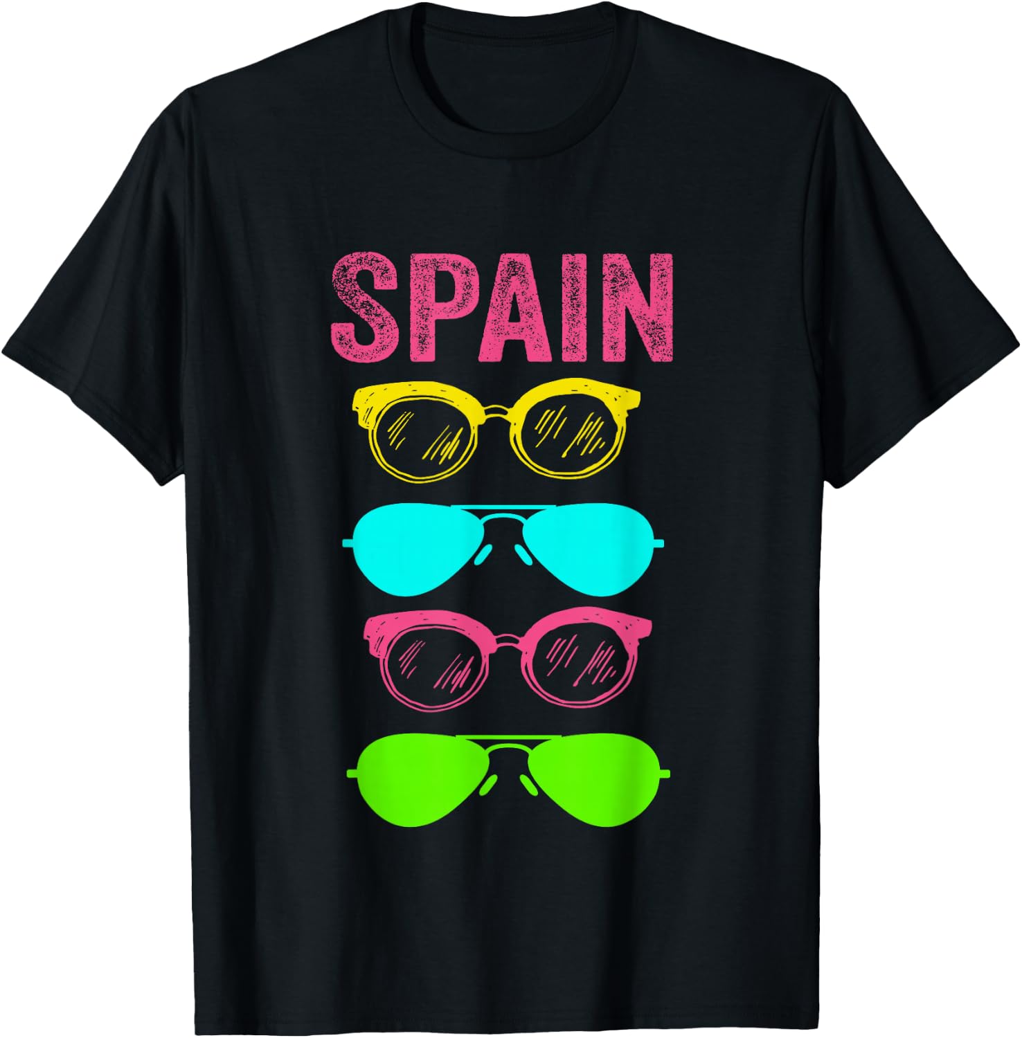 Barcelona Majorca La Palma Ibiza Lanzarote Spain T-Shirt - T-Shirt | Black