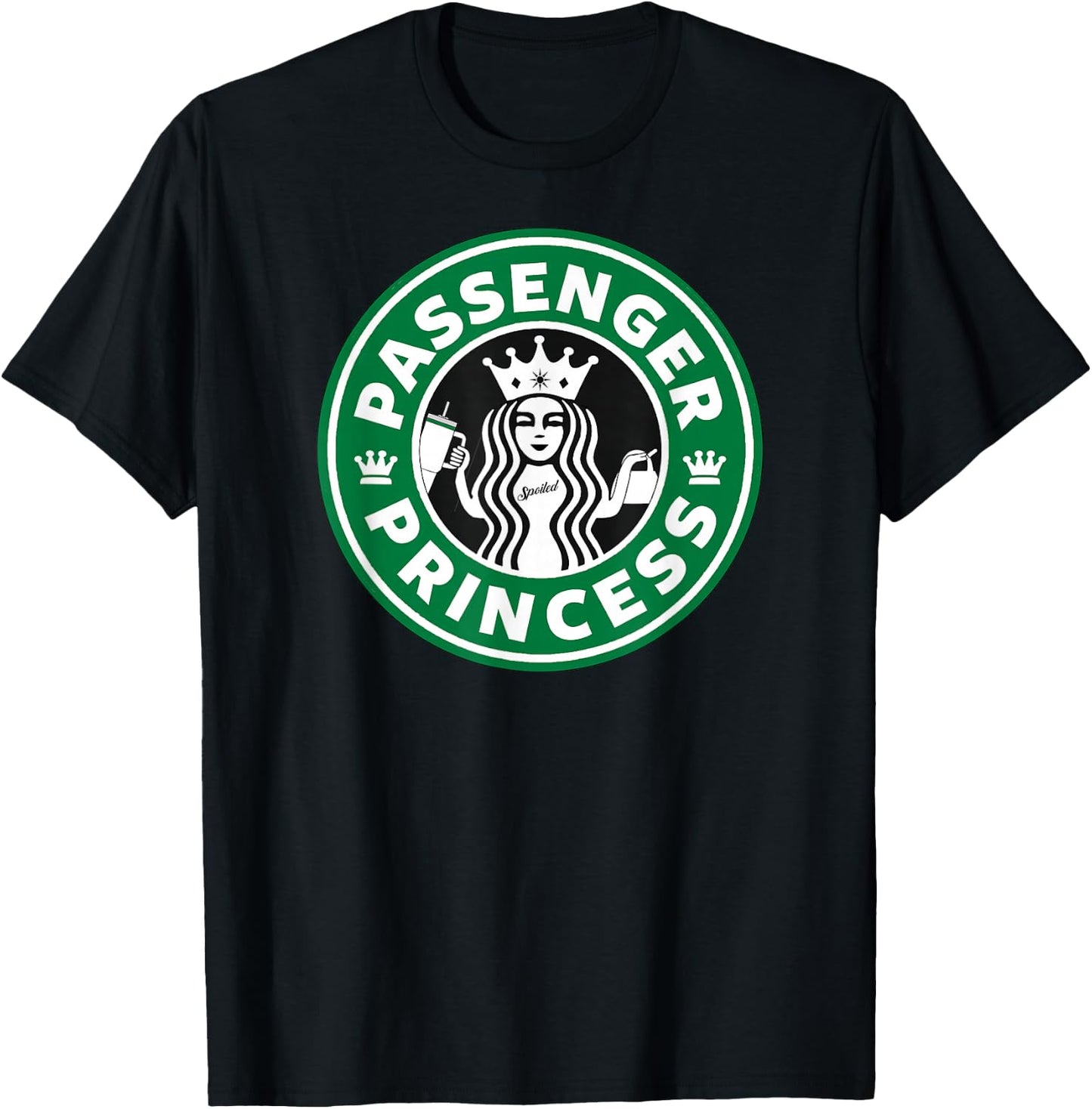 Passenger Princess for Girls Cute Passenger Seat Rider T-Shirt - T-Shirt | Black