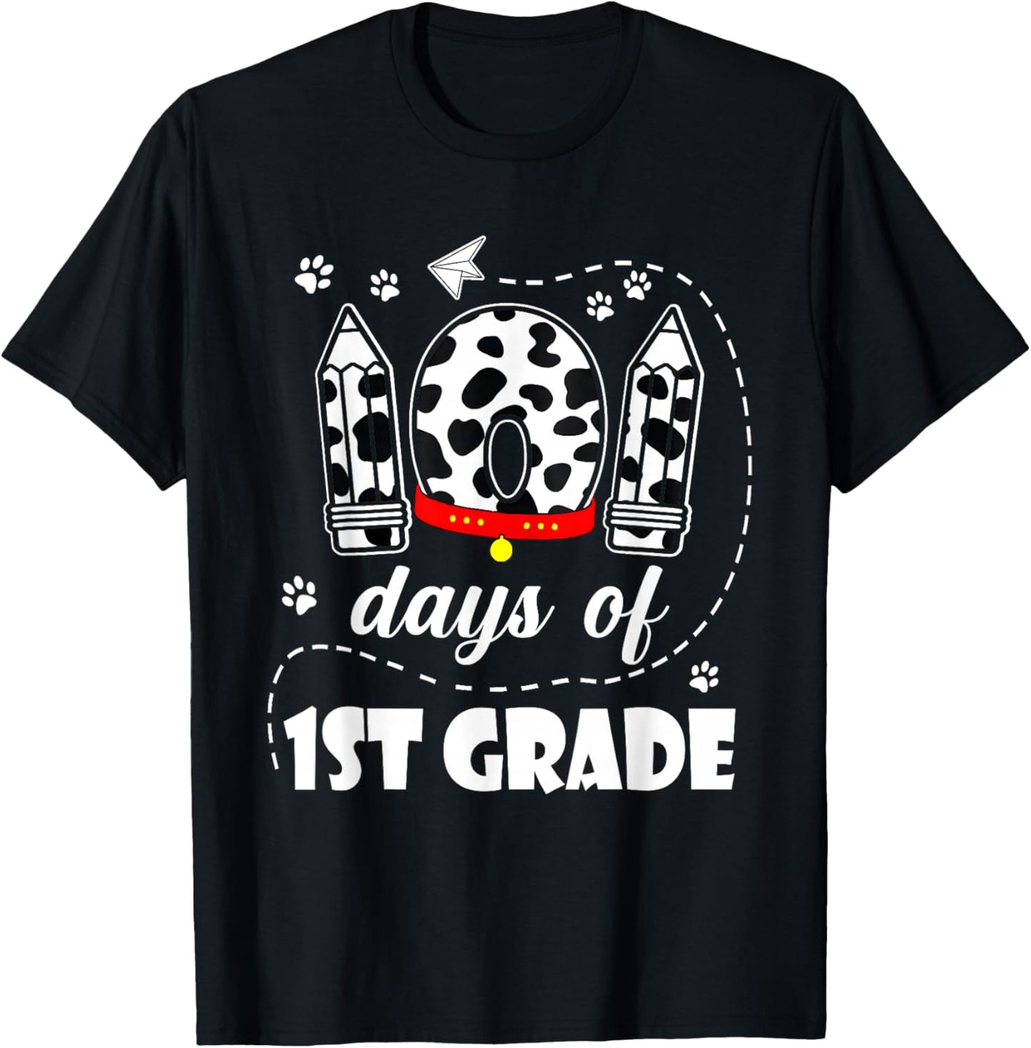 101 Days 1st Grade School 100th Day Dog 100 Days Students T-Shirt - T-Shirt | Black