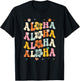 Aloha Women Hawaii Family Vacation Trip Girls Summer Groovy T-Shirt - T-Shirt | Black