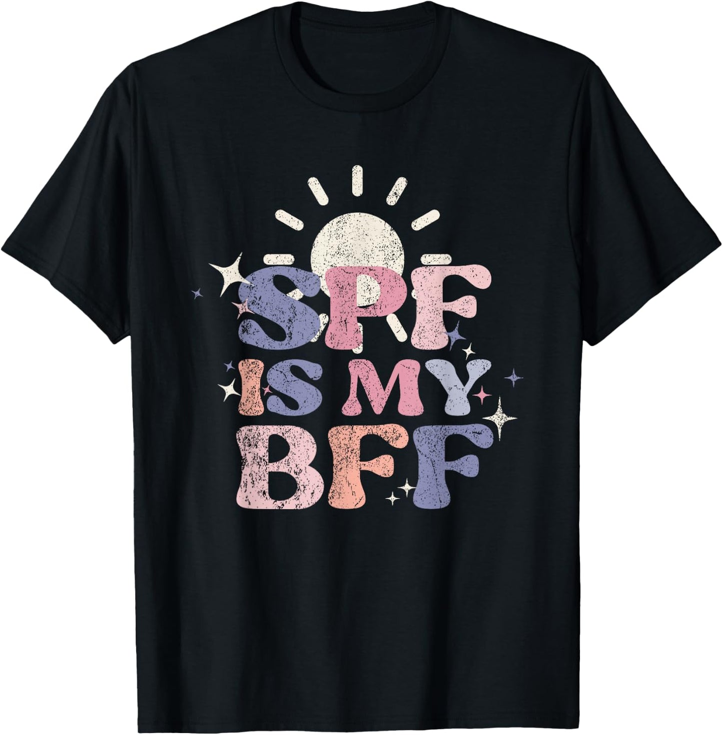 Vintage SPF Is My BFF Sunscreen Skincare Esthetician T-Shirt - T-Shirt | Black