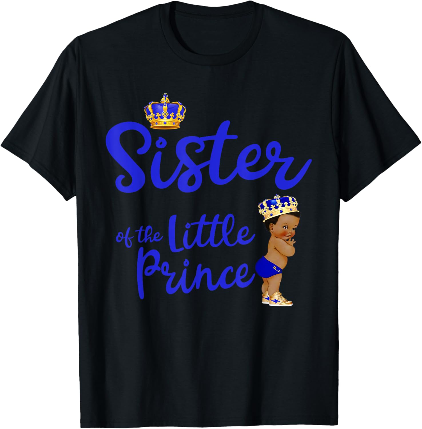 Sister Of The Birthday Prince Boy Bday Party Idea T-Shirt - T-Shirt | Black
