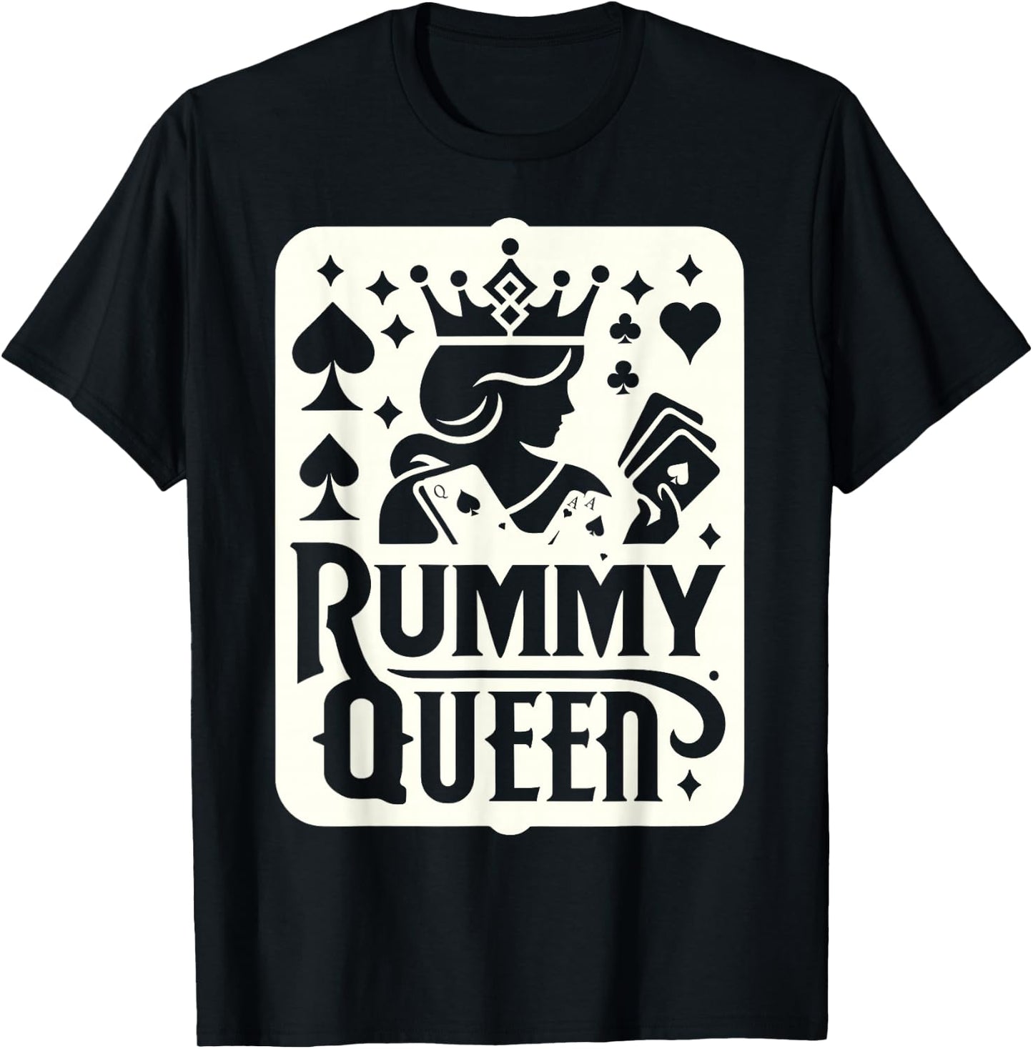 Rummy Queen Card Player Gin Rummy T-Shirt - T-Shirt | Black