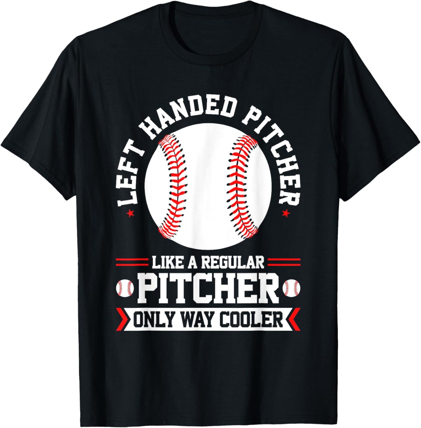 Lefty Baseball Southpaw Left Handed Pitcher T-Shirt - T-Shirt | Black