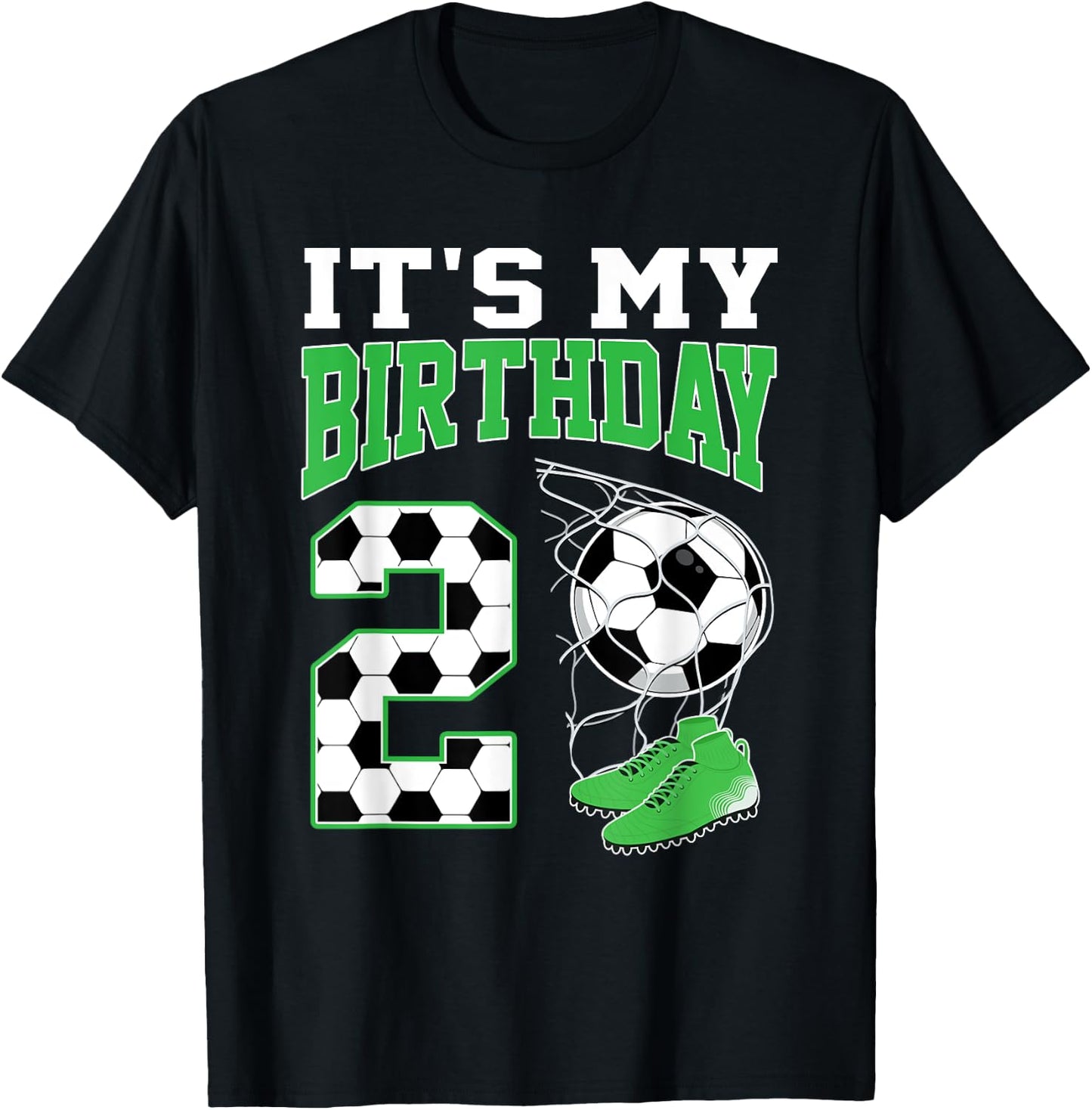 It's My 2nd Birthday Soccer Party 2 Year Old Boy T-Shirt - T-Shirt | Black