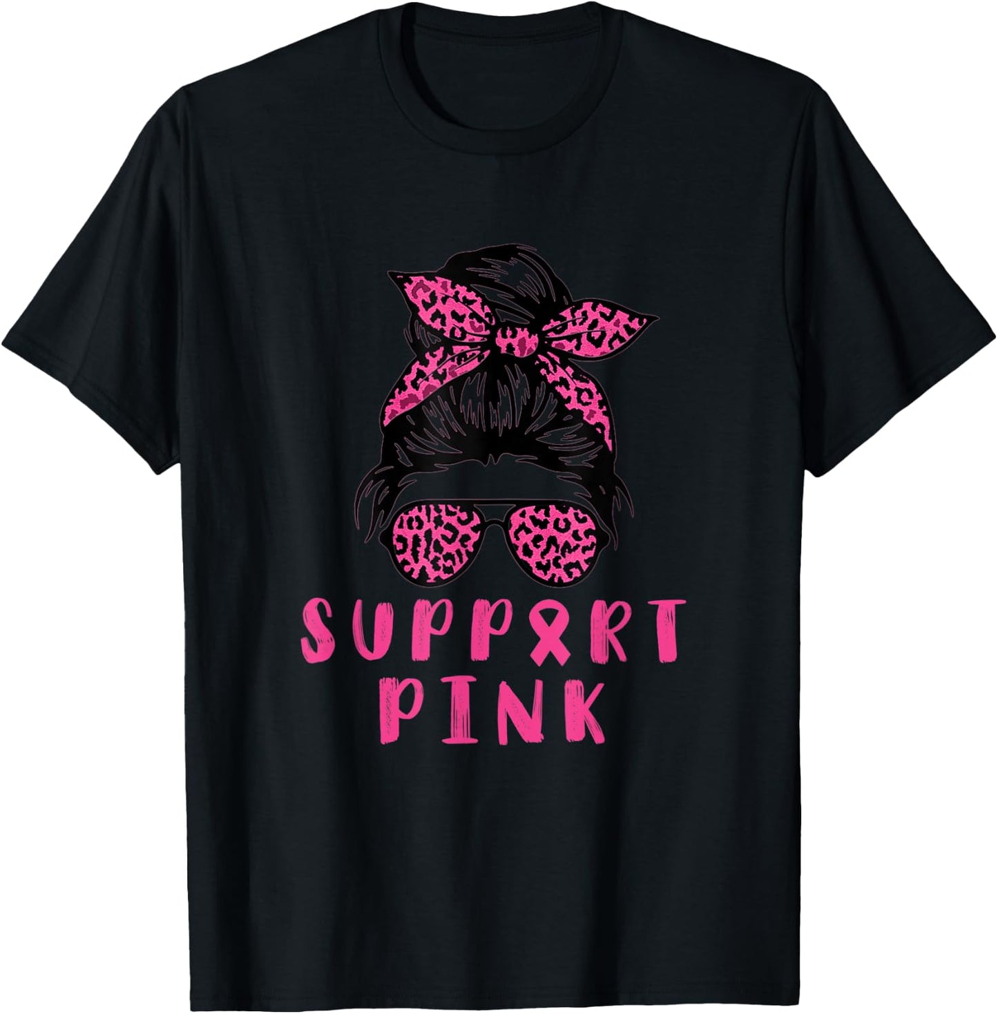 In October We Wear Pink for Breast Cancer Awareness support T-Shirt - T-Shirt | Black
