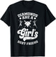 Diamonds Are A Girl's Best Friend Baseball Softball Girl T-Shirt - T-Shirt | Black